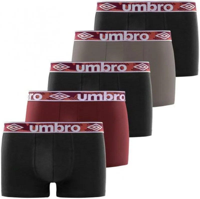 Umbro ▫️ Cuecas Boxer para Homem 100% Algodão, Roupa Interior para Homem, Sustentável, Natural (Conjunto de 5)