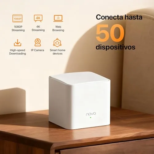 Tenda ▫️ Nova MW5G – O Melhor Sistema Wi-Fi Mesh, Router Gigabit (AC1200 de banda dupla, cobertura até 300 m², 2 portas de 1000 Mbps, até 80 dispositivos, compatível com Alexa, controlo parental, branco, 3 hubs) 5