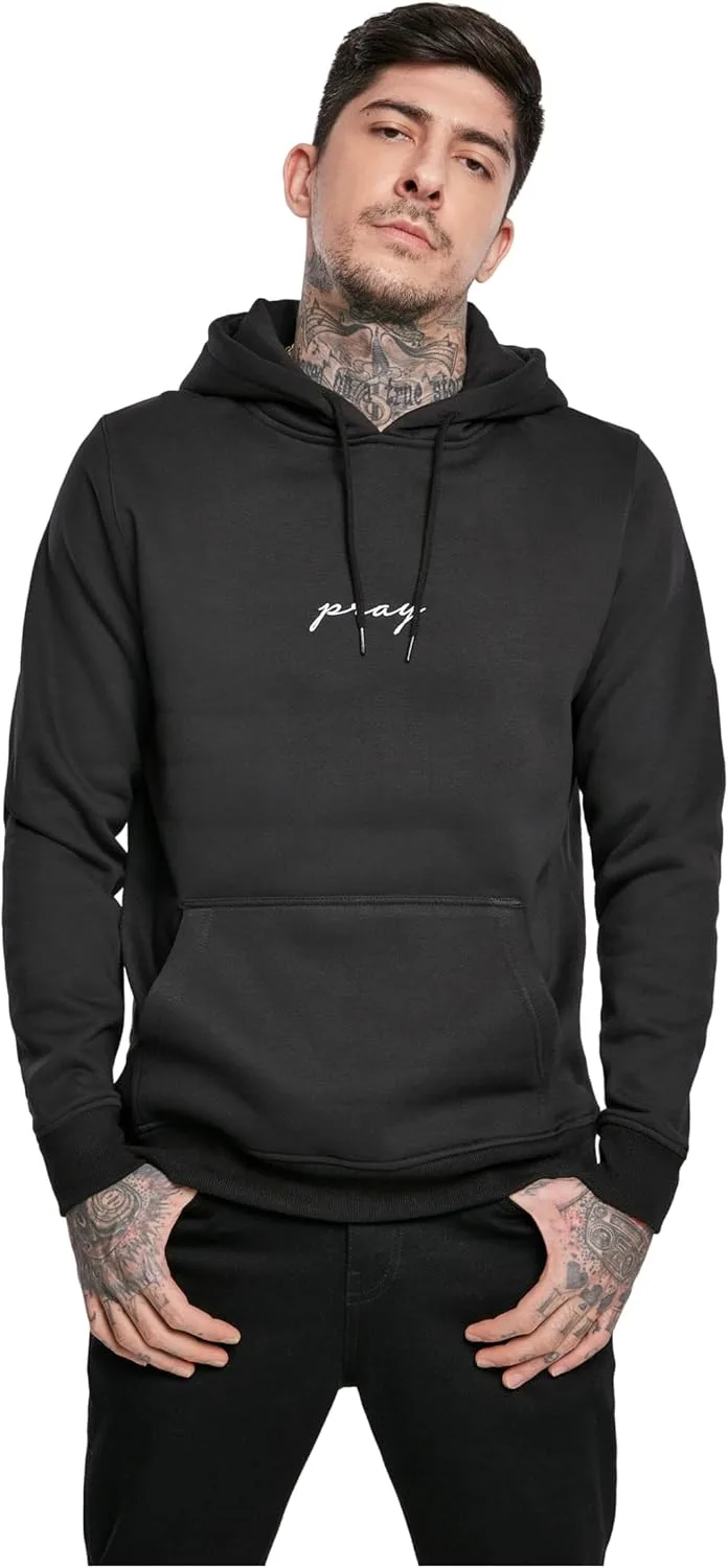 Mister Tee ▫️ Camisola com capuz mangas compridas, homem, com estampado à frente, boné com cordão, bolso à frente, moda urbana, várias cores, tamanhos XS - 5XL