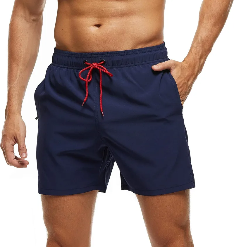 Arcweg ▫️ Fato de banho masculino 2 em 1, de secagem rápida, com forro em malha e cordão de ajuste, para a praia. Fato de banho casual impermeável para piscina, de verão