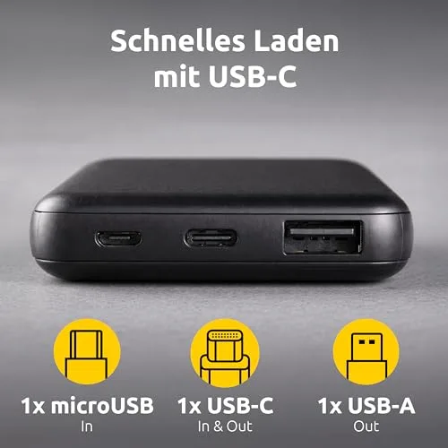 Intenso ▫️ Carregador portátil Power Bank XS5000, bateria externa (5000 mAh, para smartphones, tablets e muito mais), preto 3