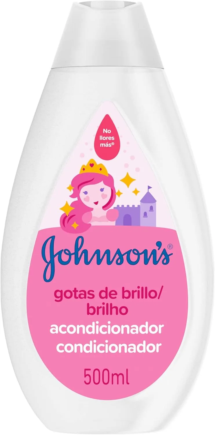 Johnson's Baby ▫️ JOHNSON'S Kids Shine & Strength Conditioner (500 ml), amaciador de cabelo para crianças com óleo de argão e proteínas da seda, hidrata e dá brilho, com No Cry More