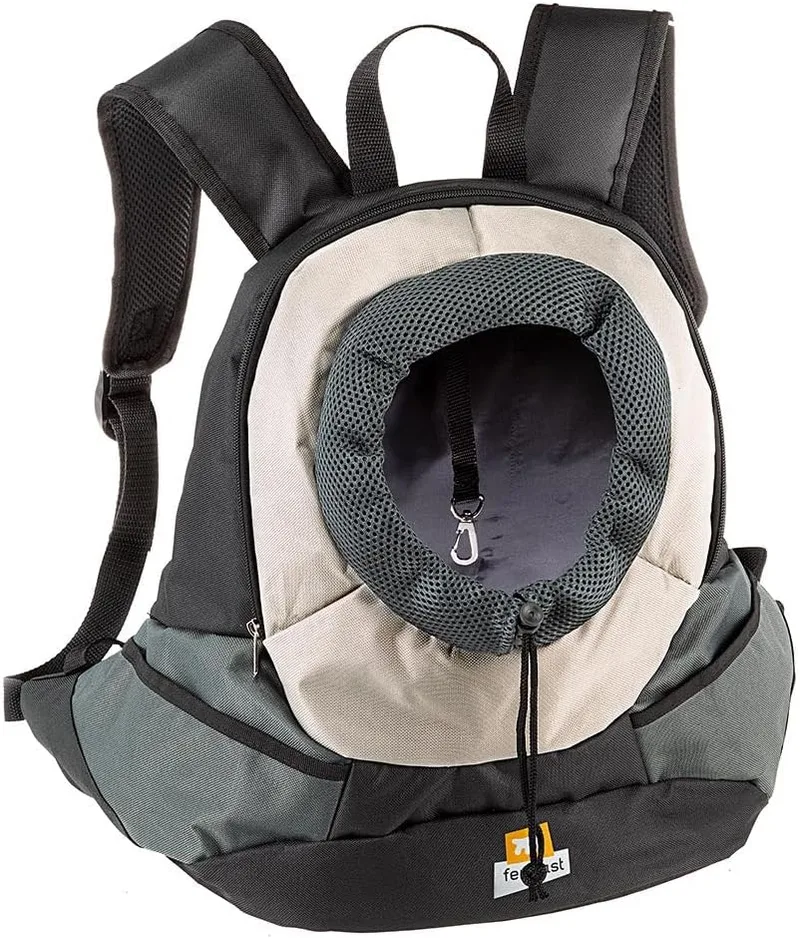 Ferplast ▫️ Mochila para gatos KANGOO transportador para cães, mochilas, gatos, alças ajustáveis, alça de segurança, máx. 6 kg, 37 x 16 x 36,5H cm, cinza