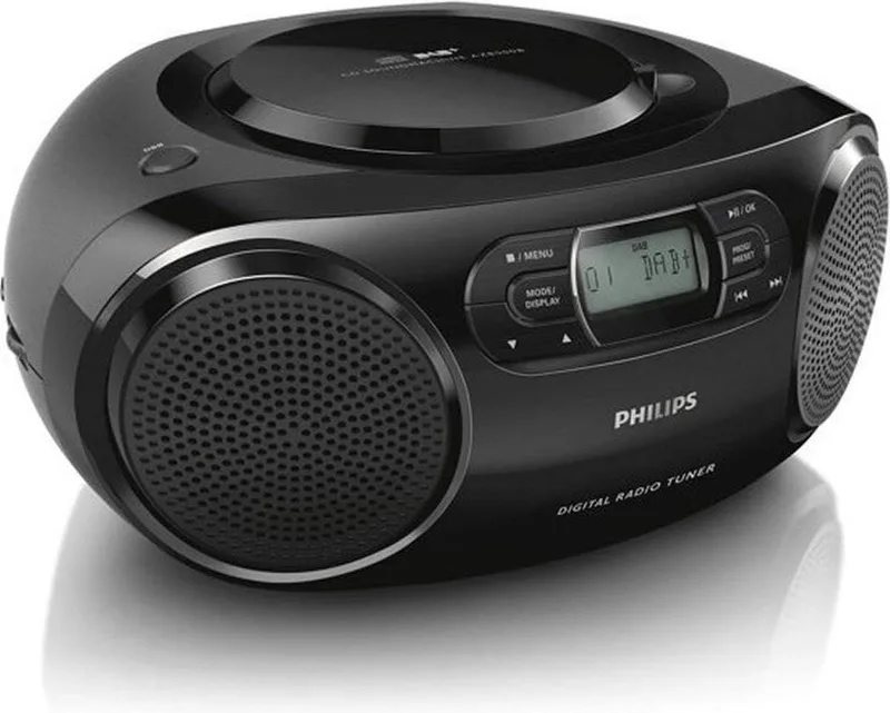 PHILIPS ▫️ AZB500/12 Rádio CD com DAB+, Leitor de CD (DAB+/FM, Reforço dinâmico de graves, Função de repetição e reprodução aleatória, Entrada de áudio) - Cor: Preto