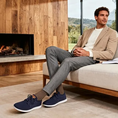 Bruno Marc ▫️ KnitFlex Breeze - Ténis Oxford em malha com atacadores, leves, casuais, para caminhadas 2