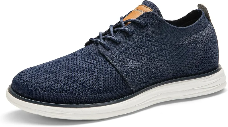 Bruno Marc ▫️ KnitFlex Breeze - Ténis Oxford em malha com atacadores, leves, casuais, para caminhadas