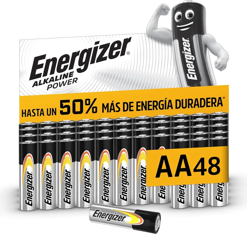Energizer ▫️ Alkaline Power - Pilhas AA (Embalagem de 48) - Pilhas de 1,5 V