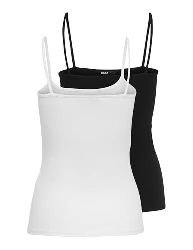 ONLY ▫️ Onllove Camisola de alças, embalagem de 2 peças, Júnior, Camisola de alças para mulher 4