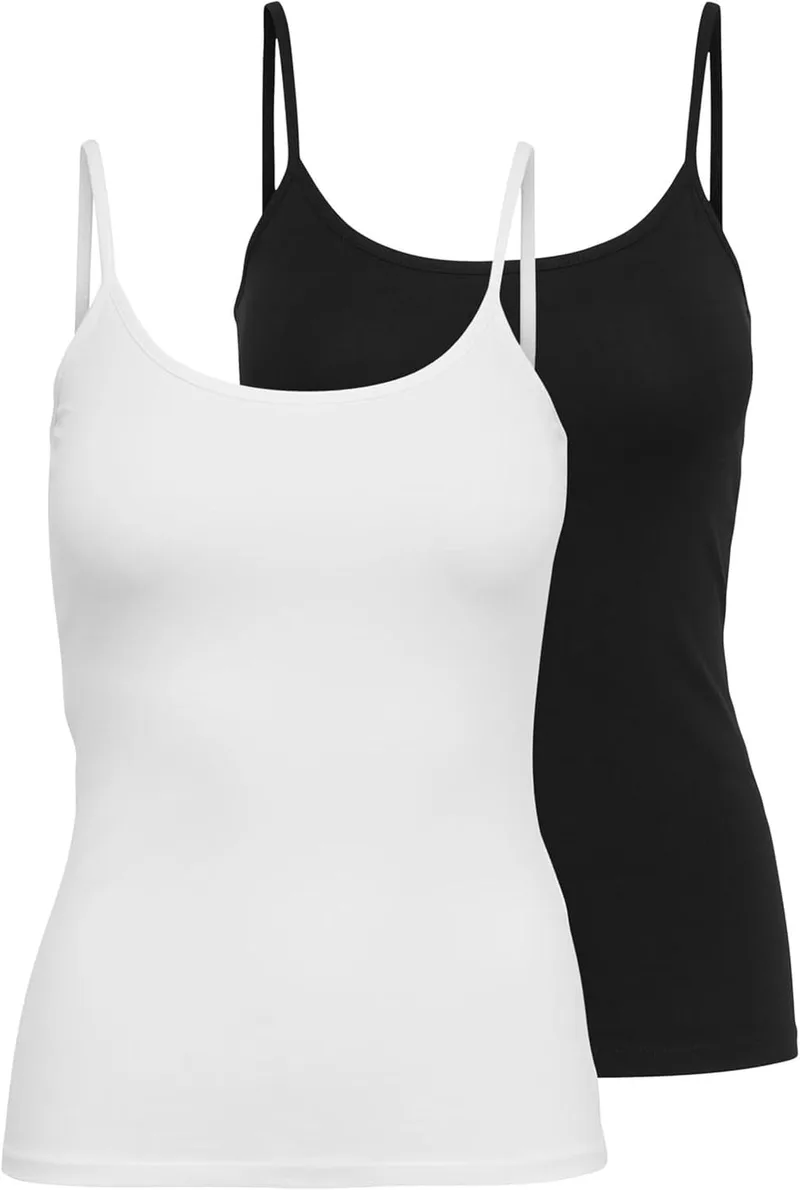 ONLY ▫️ Onllove Camisola de alças, embalagem de 2 peças, Júnior, Camisola de alças para mulher