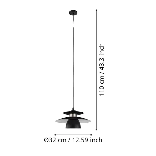 Eglo ▫️ Lâmpada suspensa Brenda 1 luz, material: aço, cor: níquel mate 3
