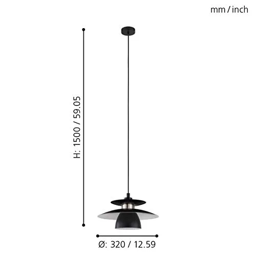 Eglo ▫️ Lâmpada suspensa Brenda 1 luz, material: aço, cor: níquel mate 5