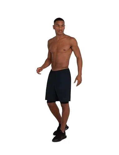 TCA ▫️ Calções desportivos de tecido para homem, com bolsos e calças interiores - Calções desportivos para homem para corrida, ginásio e padel - Modelo 2 em 1 para homem, com calças interiores curtas e bolsos com fecho de correr 5