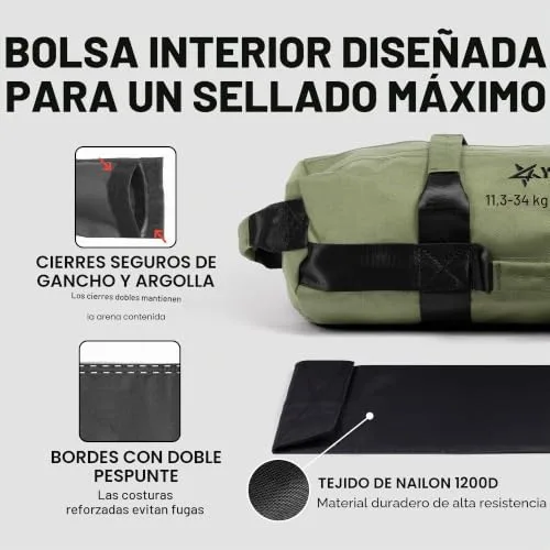 Yes4All ▫️ Saco de peso ajustável 2-90 kg - Power Bag Ideal para treino de corrida, saco de areia para diversos treinos funcionais, rucking, fitness, força e resistência 3