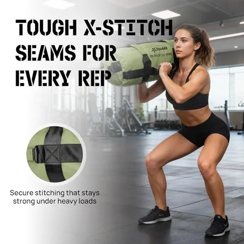 Yes4All ▫️ Saco de peso ajustável 2-90 kg - Power Bag Ideal para treino de corrida, saco de areia para diversos treinos funcionais, rucking, fitness, força e resistência 4