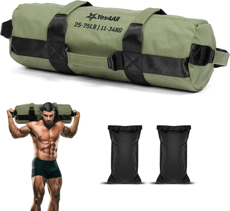 Yes4All ▫️ Saco de peso ajustável 2-90 kg - Power Bag Ideal para treino de corrida, saco de areia para diversos treinos funcionais, rucking, fitness, força e resistência