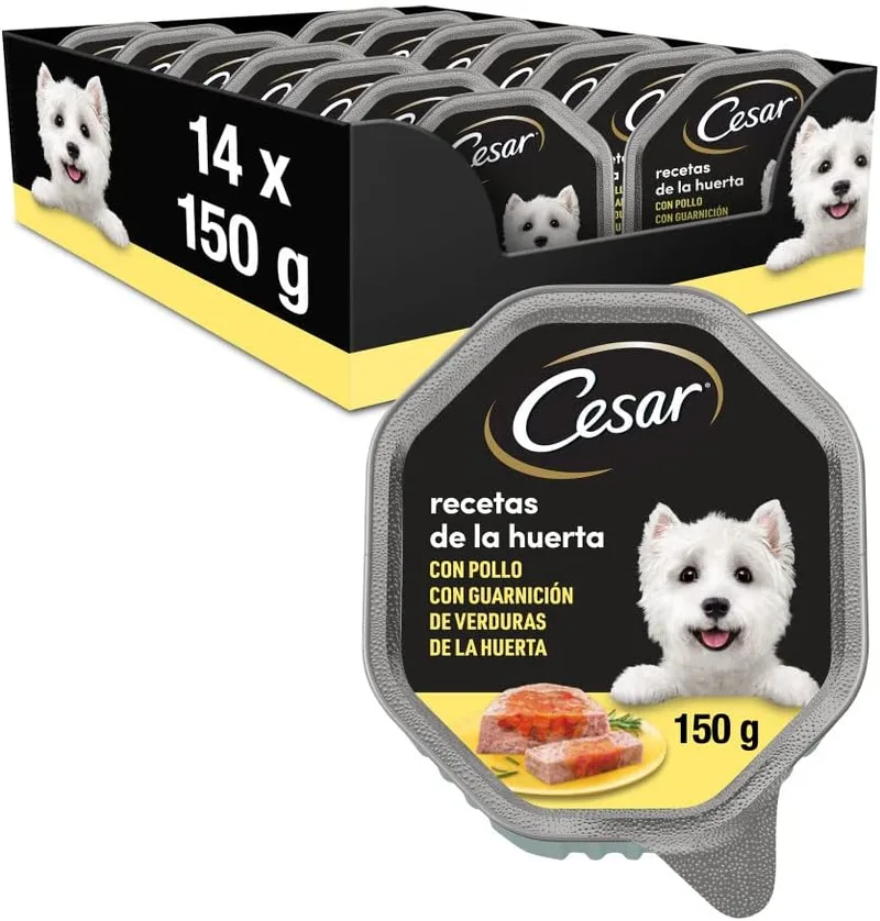 Cesar ▫️ Wet Dog Food, Garden Recipes in Pâté and Jelly (Embalagem de 14 x 150g)