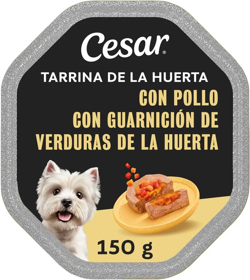 Cesar ▫️ Garden Terrine 150 g, com frango e um recheio de legumes da horta em pedaços, tipo patê (embalagem de 14)