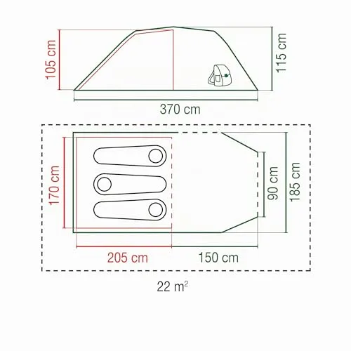 Coleman ▫️ Tenda Hernan para festivais (para motociclistas e mochileiros, fácil de guardar, impermeável, coluna de água de 2 000 mm) 3