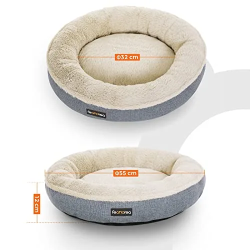 Feandrea ▫️ Sofá para cães, cama para animais de estimação, redonda, 55 cm 4