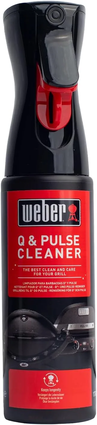 Weber ▫️ Limpiador Q & Pulse 300 ml, pulverização fina, para limpar as superfícies exteriores dos modelos Q e Pulse, biodegradável, sem ingredientes perigosos (17874)