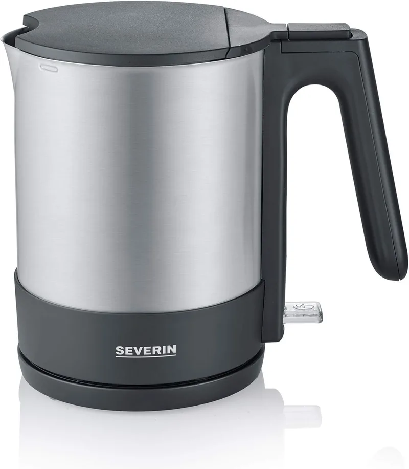 SEVERIN ▫️ Chaleira chaleira eléctrica com filtro de cal, capacidade 1,7 l, 2200 W, aço inoxidável/preto, WK 3409