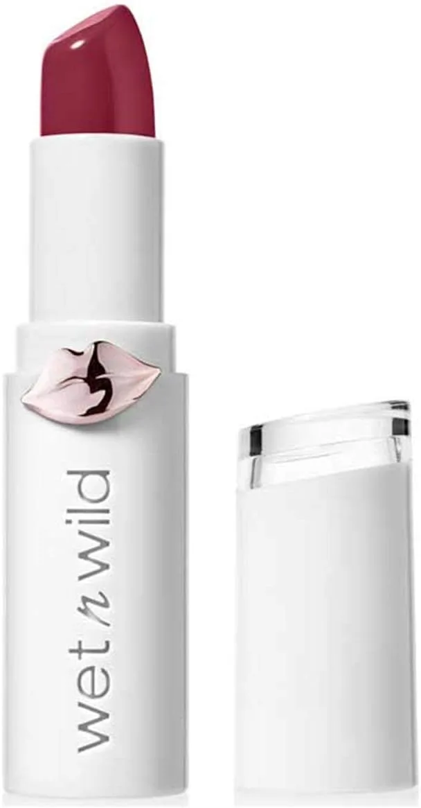 Wet n Wild ▫️ MEGALAST LIPSTICK - Batom hidratante com cor intensa e acabamento brilhante - Longa duração - Vegano - Raining Rubies, acabamento brilhante - 1 unidade