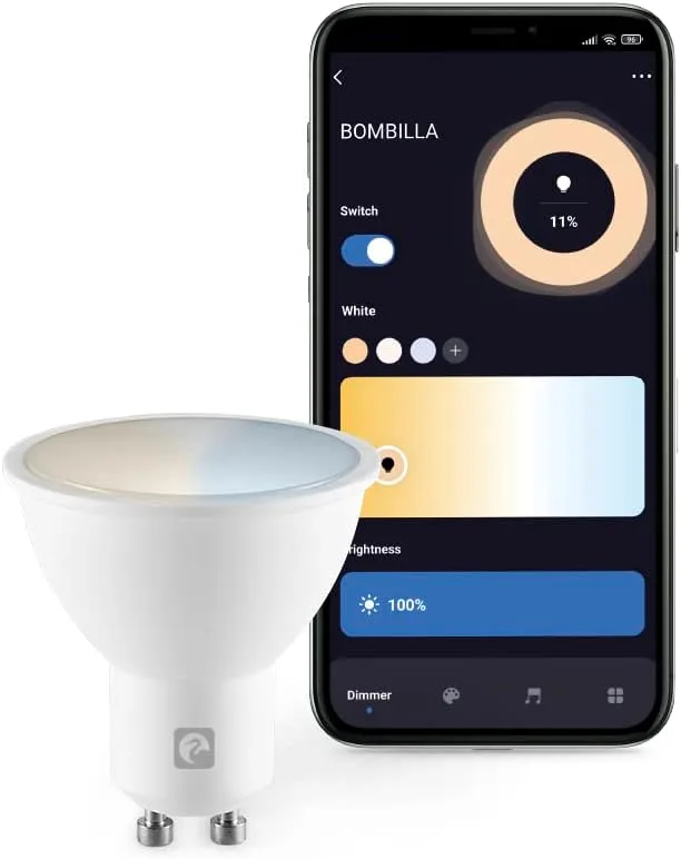 Garza ▫️ ® Smarthome - Intelegente Wifi GU10 lâmpada LED, luz branca neutra regulável com intensidade e mudança de temperatura. Programável, compatível com Amazon Alexa e Google Home.