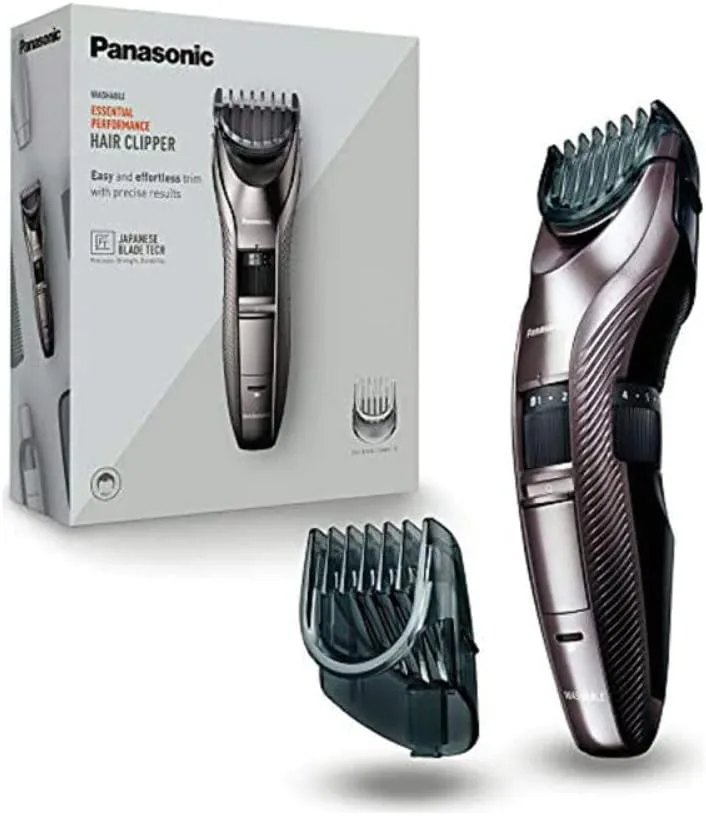 Panasonic ▫️ ER-GC63-H503 - Máquina de cortar cabelo elétrica de precisão para barba, cabelo e corpo, 39 ajustes, com ou sem fio, limpeza fácil, aço inoxidável, preto, tamanho único