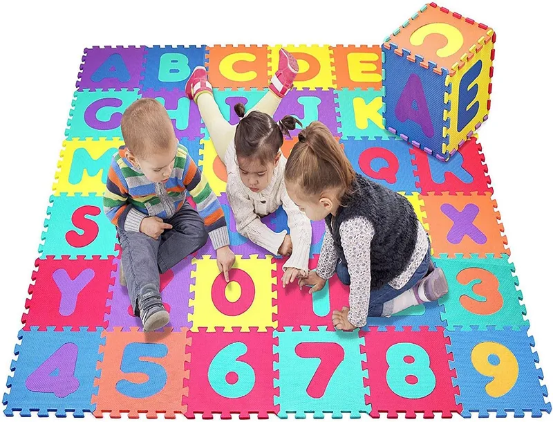 Babify ▫️ Tapete Puzzle Bebé Star Ibaby 36 Peças - 195x195 cm - Espuma XPE Ecológica - Não Tóxico - Letras/Números Modelo.
