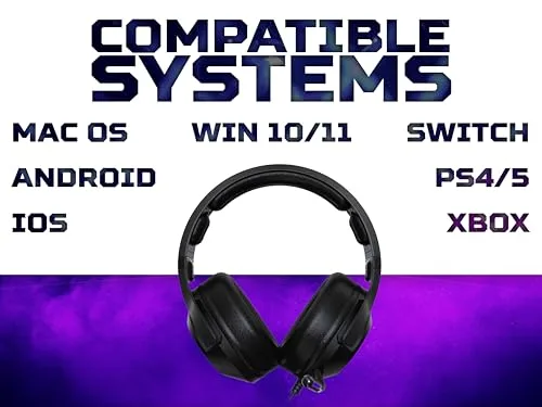 Acer ▫️ Predator Galea 350 PHW920 - Auscultadores para jogos (cabo com ficha de 3,5 mm, formato circum-aural, microfone incluído, 32 ohms, 116 dB, 20 Hz-20 kHz, cancelamento de ruído) Preto 5