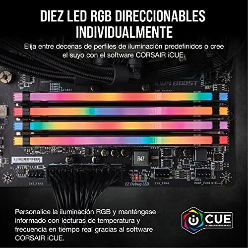 Corsair ▫️ Vengeance RGB Pro DDR4 RAM 32 GB (2x16 GB) até 3200 MHz CL16-20-20-38 1,35 V Intel AMD Memória para Computador de Secretária - Preto (CMW16GX4M2C3200C16) 3
