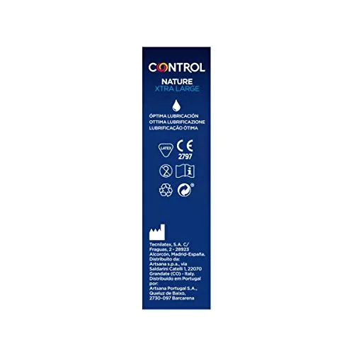 CONTROL ▫️ Preservativos Nature XL. Caixa de 12 preservativos de tamanho maior, maior conforto, lubrificados, sexo seguro. Desfruta de preservativos com um ajuste perfeito para uma relação segura. 4