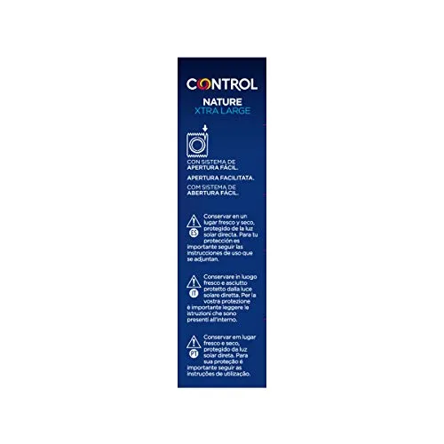 CONTROL ▫️ Preservativos Nature XL. Caixa de 12 preservativos de tamanho maior, maior conforto, lubrificados, sexo seguro. Desfruta de preservativos com um ajuste perfeito para uma relação segura. 5
