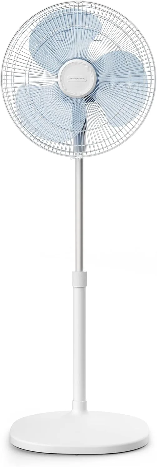 Rowenta ▫️ Ventilador de chão Essential+ Silencioso, potente, portátil, oscilação automática, 3 velocidades, ajustável em altura e orientação, com lâminas, prático, alto desempenho, branco VU4410