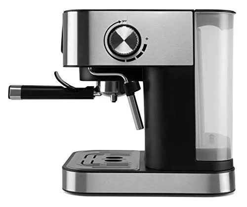 Orbegozo ▫️ EX 6000, Máquina de café expresso, 1050 W, depósito de água removível de 1,5 litros, 20 bar, painel de controlo tátil, modos programados, café moído/cápsulas, vaporizador, frente em aço inoxidável, cor prateada 3