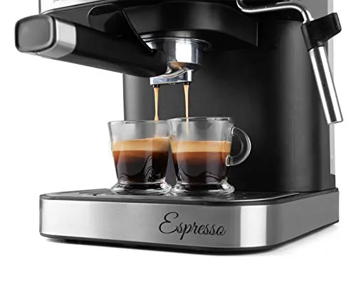 Orbegozo ▫️ EX 6000, Máquina de café expresso, 1050 W, depósito de água removível de 1,5 litros, 20 bar, painel de controlo tátil, modos programados, café moído/cápsulas, vaporizador, frente em aço inoxidável, cor prateada 4