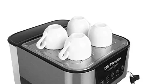 Orbegozo ▫️ EX 6000, Máquina de café expresso, 1050 W, depósito de água removível de 1,5 litros, 20 bar, painel de controlo tátil, modos programados, café moído/cápsulas, vaporizador, frente em aço inoxidável, cor prateada 5