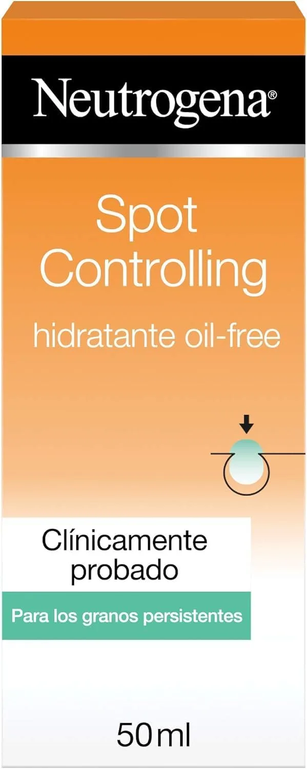 Neutrogena ▫️ Spot Controlling Hidratante Oil-Free (1 x 50 ml), creme hidratante facial com ácido salicílico para pele com tendência acneica, creme facial sem óleo e não comedogénico
