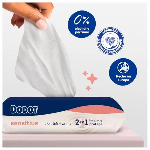 DODOT ▫️ Toalhitas Sensitive para bebés, 840 toalhitas (15 embalagens x 56 unidades) () 4