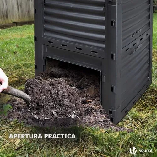 VOUNOT ▫️ ® Compostor de Jardim 300 L, Compostor Orgânico, Preto e Verde 3