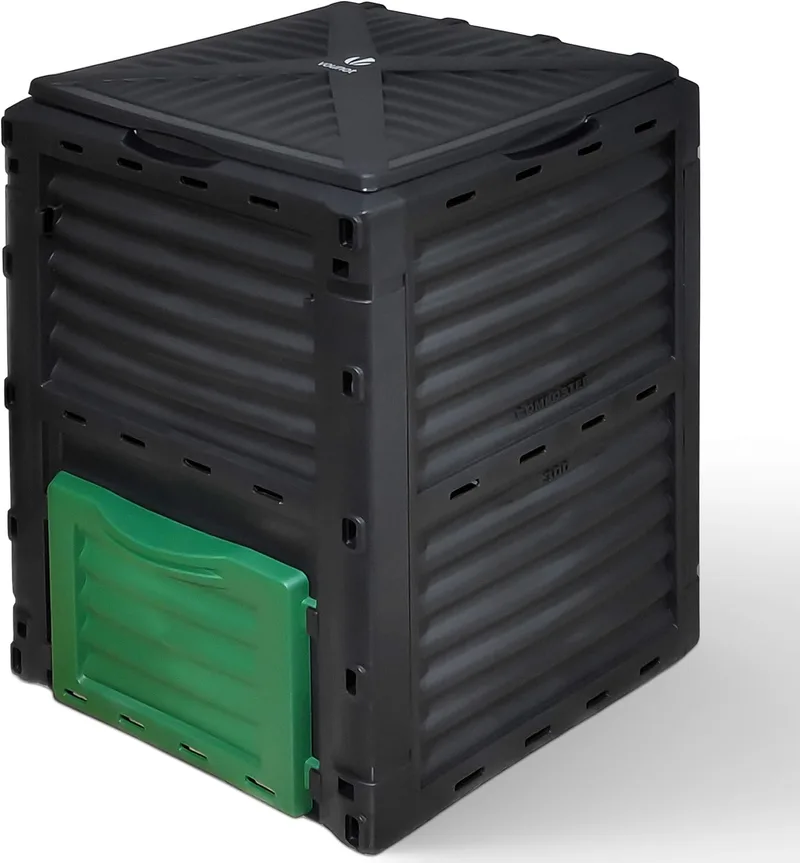 VOUNOT ▫️ ® Compostor de Jardim 300 L, Compostor Orgânico, Preto e Verde