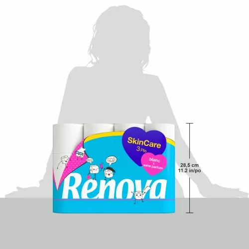 RENOVA ▫️ SkinCare - Papel higiénico (3 camadas, 24 rolos), cor branca 7