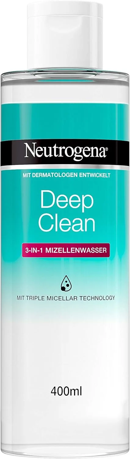 Neutrogena ▫️ Deep Clean 3 em 1 - desmaquilhante facial, água micelar, desmaquilhante líquido, 400 ml