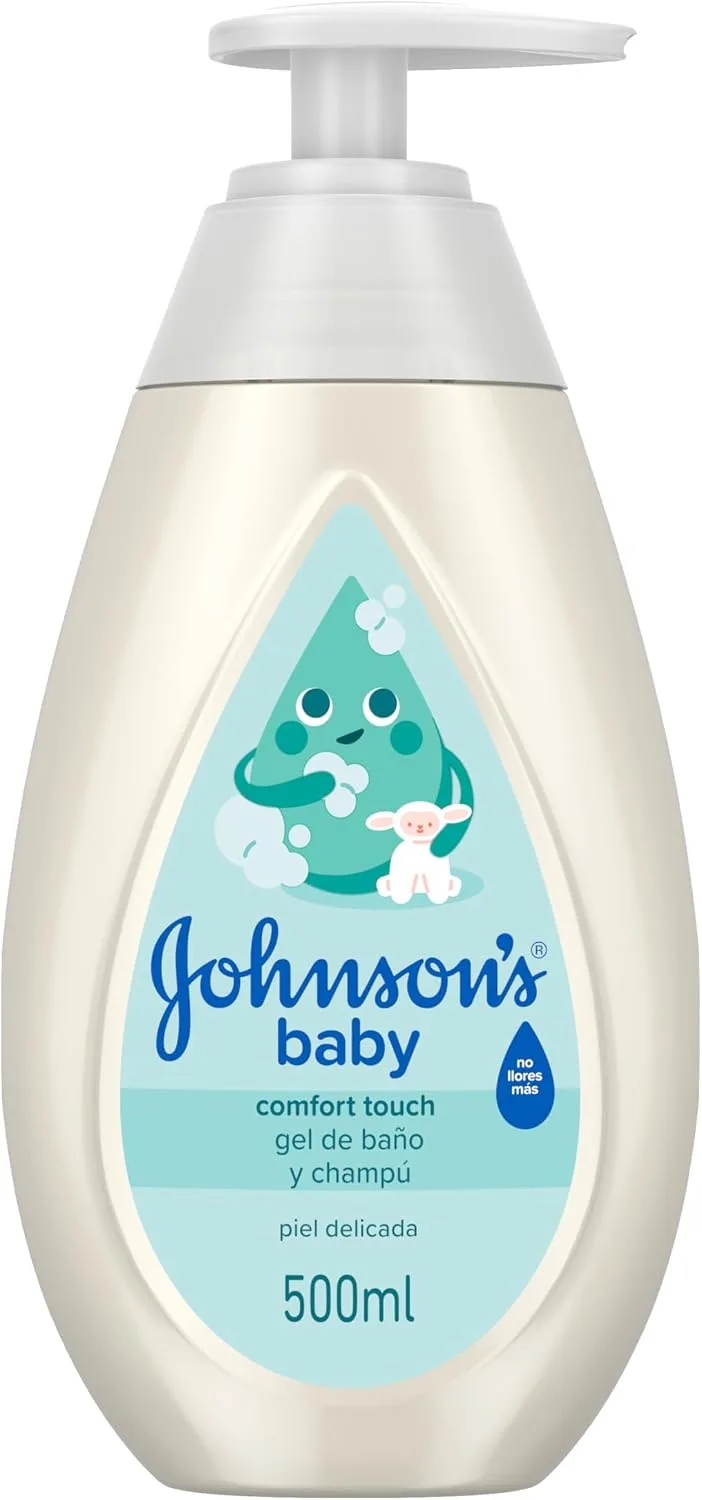 Johnson's Baby ▫️ Gel de Banho e Champô Comfort Touch, Aroma a Coco, 500 ml | Adequado para recém-nascidos, Fórmula «Não Chores Mais», pH equilibrado, hipoalergénico, espuma leve, para pele delicada