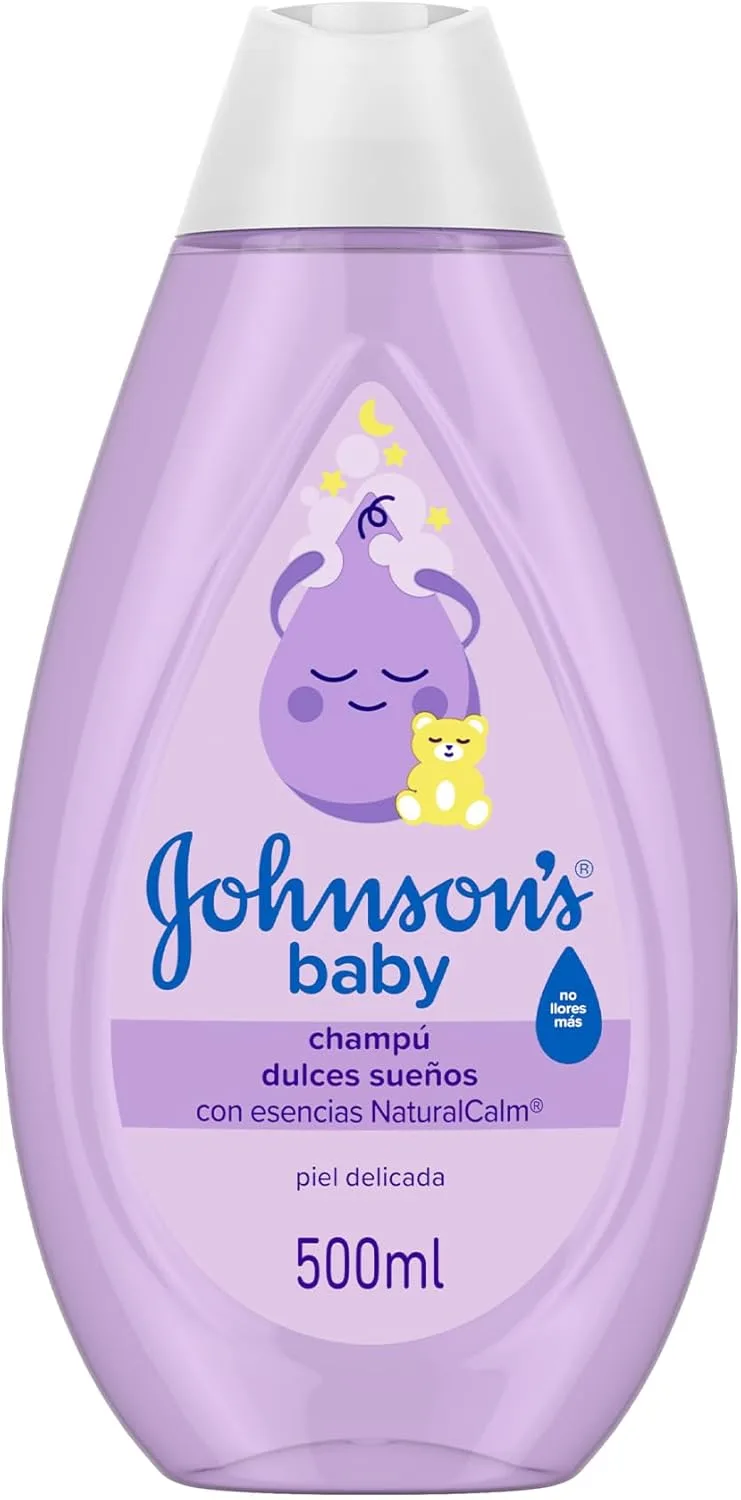 Johnson's Baby ▫️ Champô «Dulces Sueños» com essências relaxantes NaturalCalm (500 ml), champô hidratante para bebés com a fórmula «No Llores Más», champô sem sulfatos e com pH equilibrado para pele delicada
