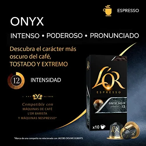 L'OR ▫️ Espresso Cápsulas de Café Onyx | Intensidade 12 | 100 Cápsulas Compatíveis com Nespresso (R) 3