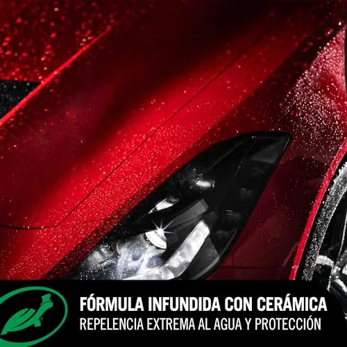 Turtle Wax ▫️ Hybrid Solutions Cera Húmeda Cerâmica, cera em spray para automóveis, proporciona um brilho intenso, proteção com revestimento cerâmico para a pintura, jantes e vidros, e repelência à água, 500 ml 4