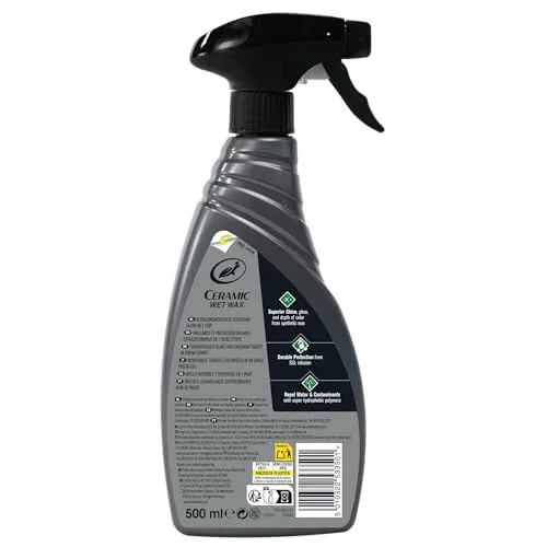 Turtle Wax ▫️ Hybrid Solutions Cera Húmeda Cerâmica, cera em spray para automóveis, proporciona um brilho intenso, proteção com revestimento cerâmico para a pintura, jantes e vidros, e repelência à água, 500 ml 6