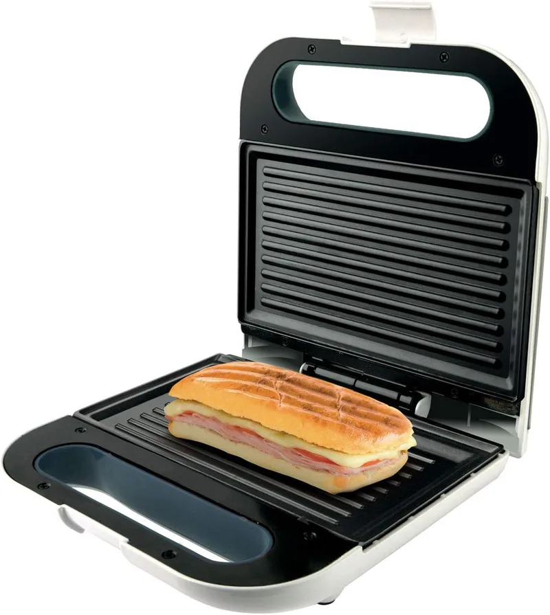 Taurus ▫️ Mysandwich Luxe - Sanduicheira Eléctrica Inox com Grill 800W, resultados estaladiços, placas antiaderentes, luz indicadora de temperatura, toque frio, fácil de limpar.