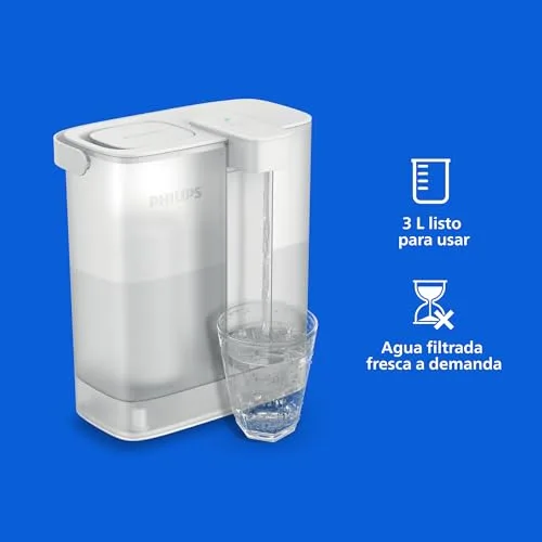 PHILIPS ▫️ Water – Dispensador de água filtrada à medida (3 L) – Água fresca e limpa, com 3 filtros Anticalc+ que melhoram o sabor e reduzem o calcário e as impurezas, sem BPA 2